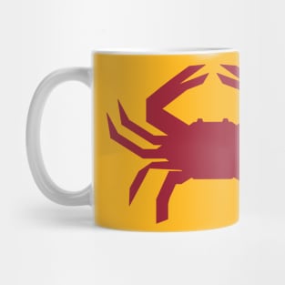 Radioactive Crab Logo Red on Gold Mug